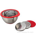 5QT Stainless steel salad cutter bowl set